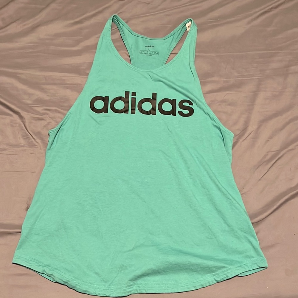 Teal adidas tanktop